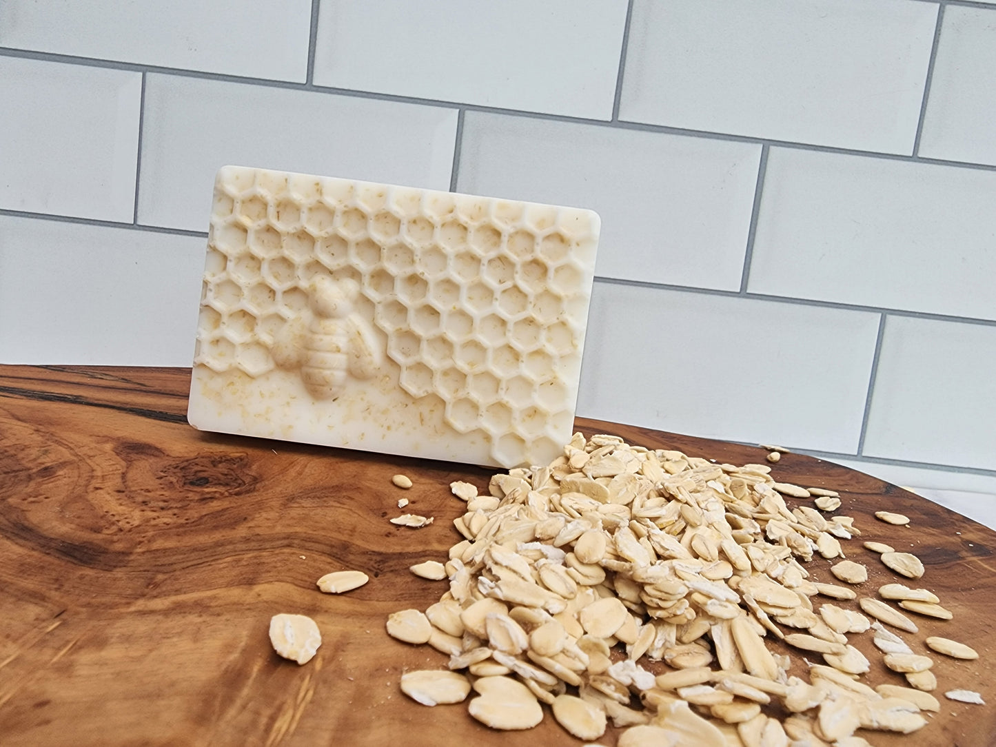 4 oz Goats Milk Soap + Organic Raw Honey and Organic Oats