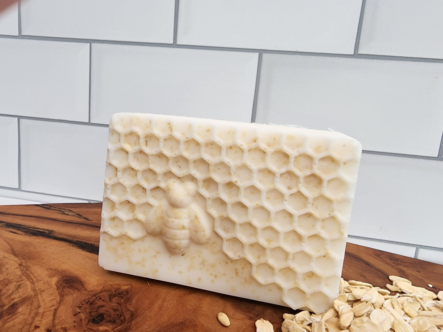 4 oz Goats Milk Soap + Organic Raw Honey and Organic Oats