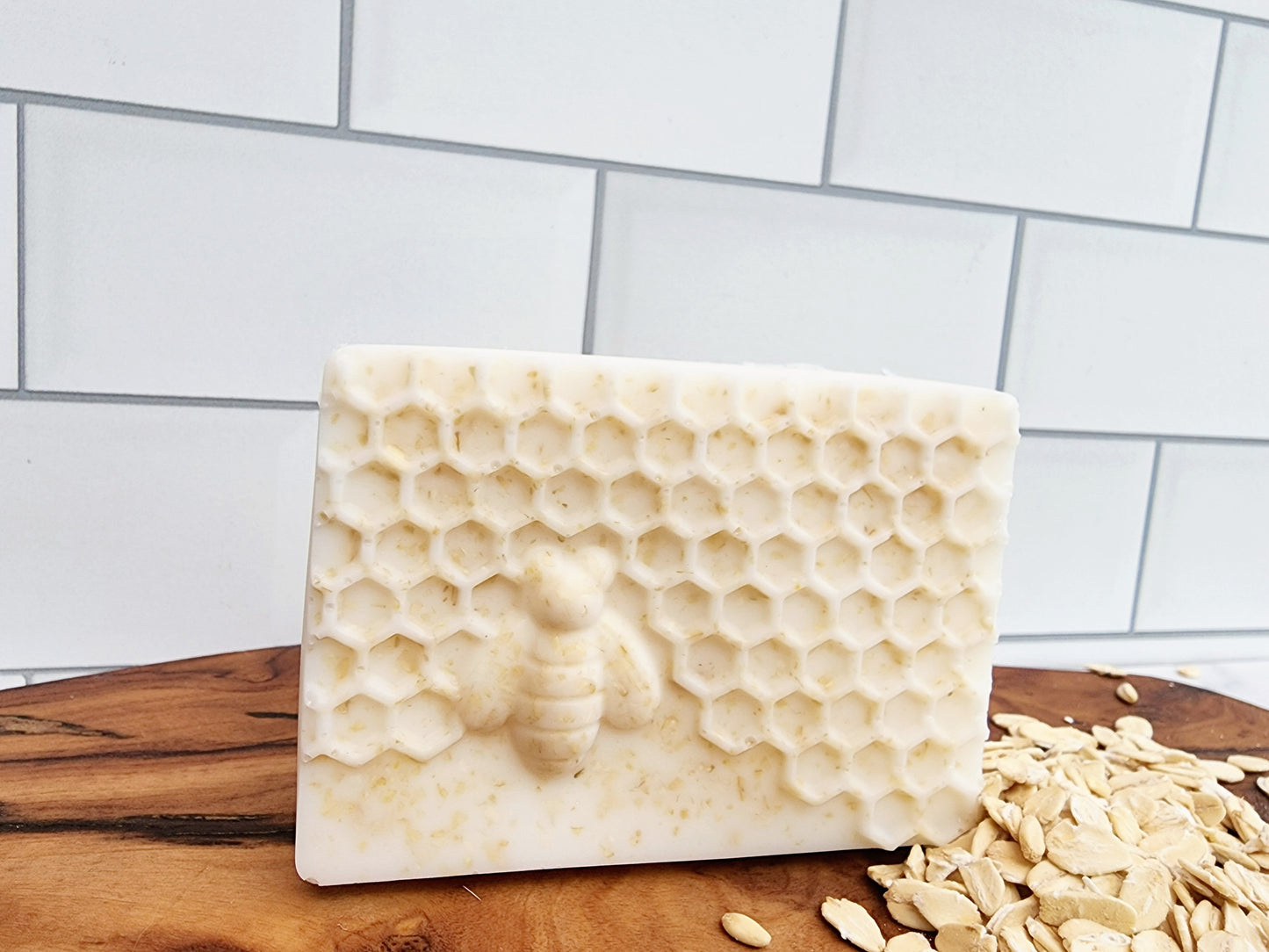 4 oz Goats Milk Soap + Organic Raw Honey and Organic Oats